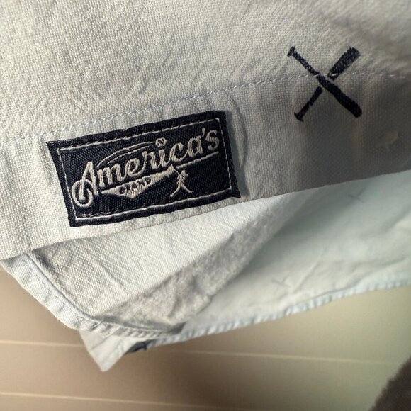 Baseballism Button Down Men's XL Shirt Baseball Bats Lt. Blue - Picture 6 of 7